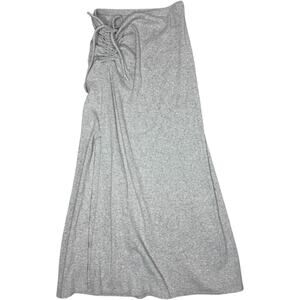 Aerie Heather Gray Ruched Midi Skirt